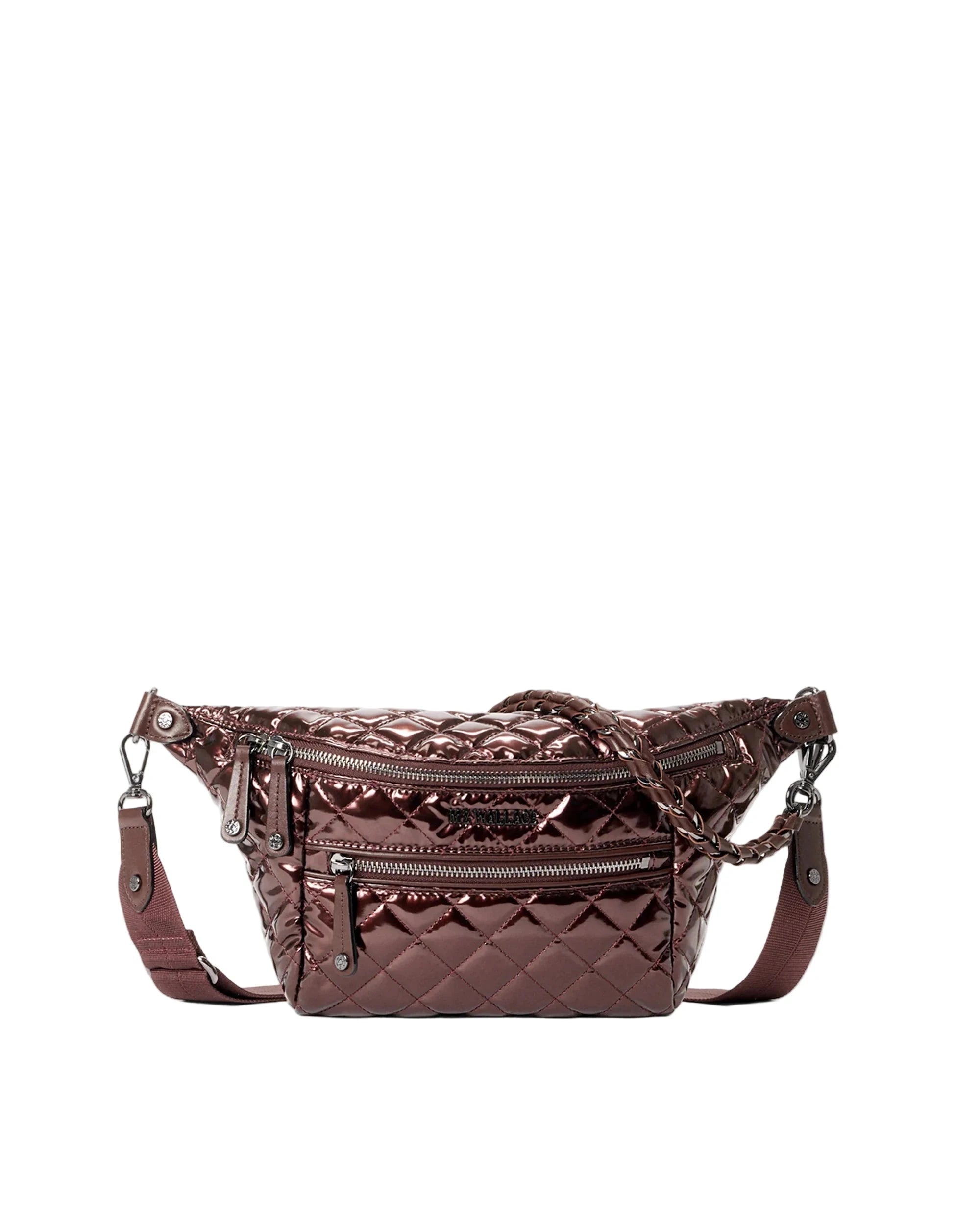 Small Crosby Sling Bordeaux Lacquer Crossbody MZ Wallace 