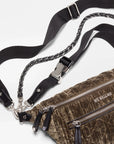 Small Crosby Crossbody Sling Pecan Brown Velvet Crossbody MZ Wallace 