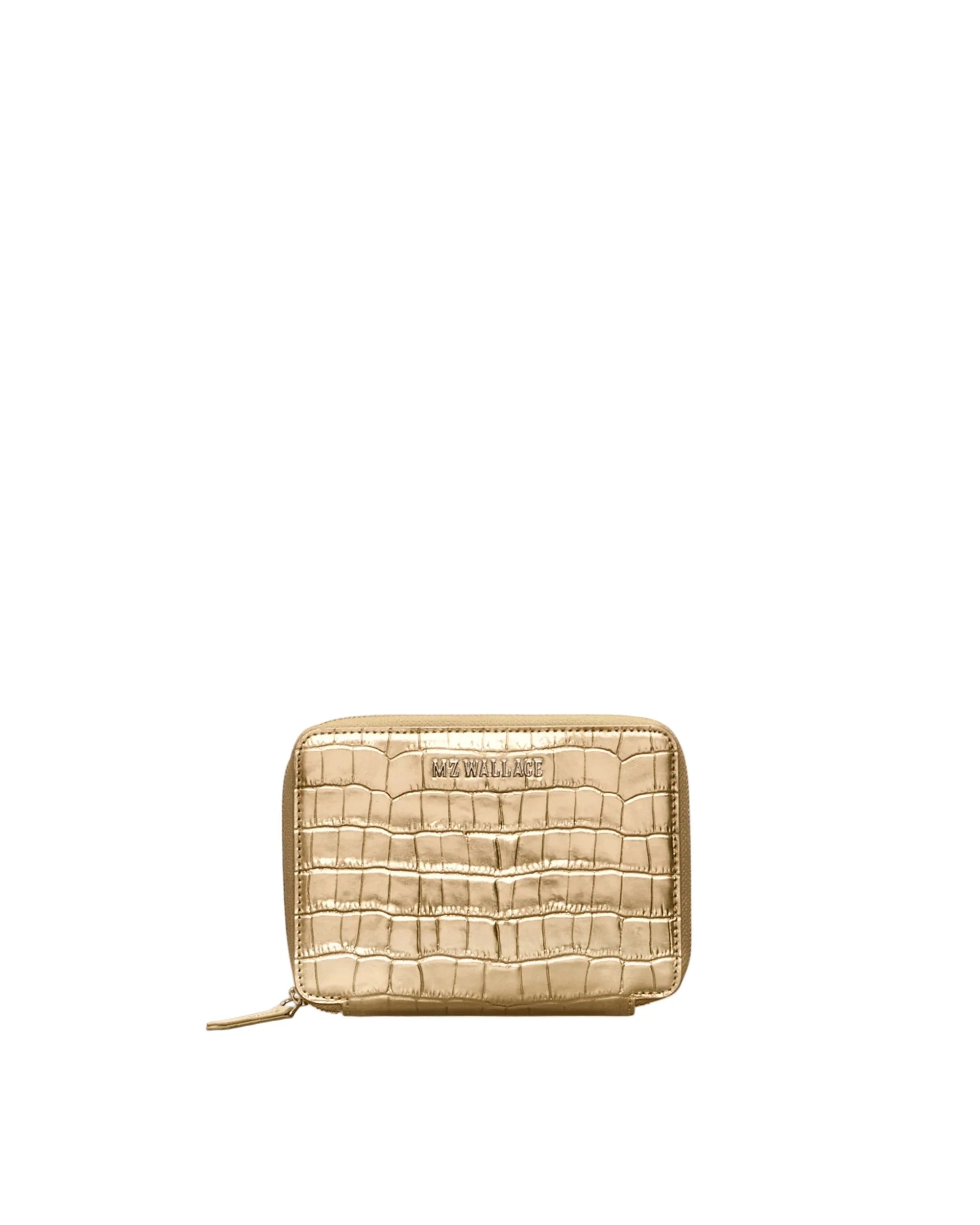 Passport Organizer Gold Croc Effect Wallets MZ Wallace 