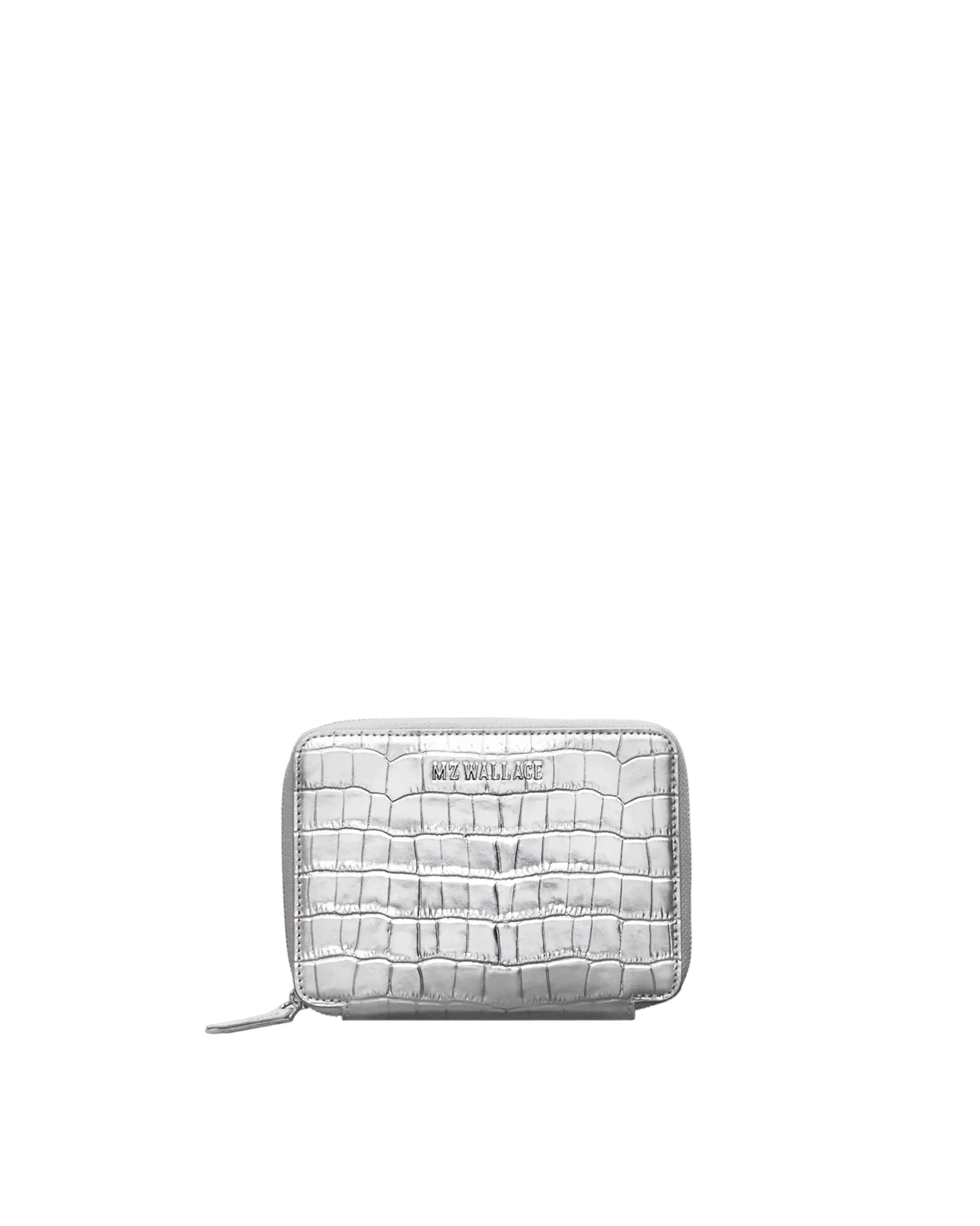 Passport Organizer Silver Croc Effect Wallets MZ Wallace 