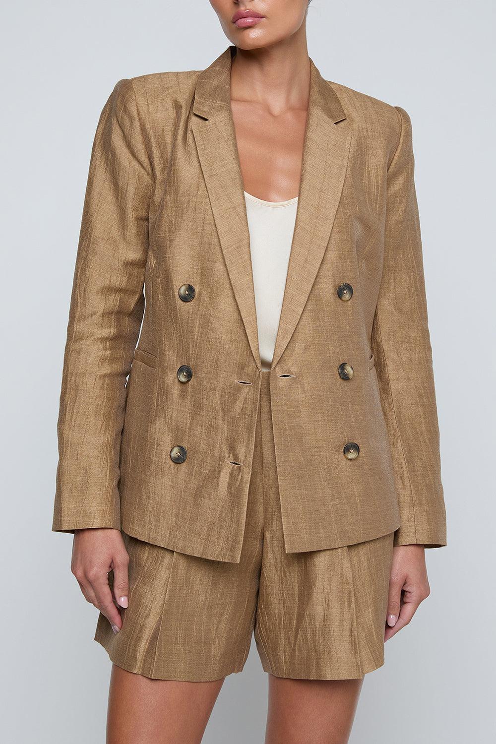 Colin Double Breasted Blazer Latte Jackets - Blazers L'Agence 
