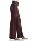 Scottie Coated Wide Leg Jean Chocolate Denim - Flare & Wide Leg L'Agence 