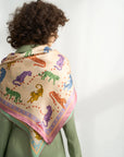 Neon Tigers Large Silk Scarf Pink/Green Scarves Lost Pattern NYC 