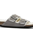Arizona Shearling Suede Stone Coin Shoes - Sandals - Flat Sandals Birkenstock 