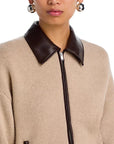 Zofia Zip Front Wool Cardigan Oatmeal Sweater - Cardigans Simkhai 