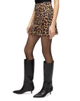 Chloe Mini Skirt Washed Leopard Skirts - Short Veronica Beard 