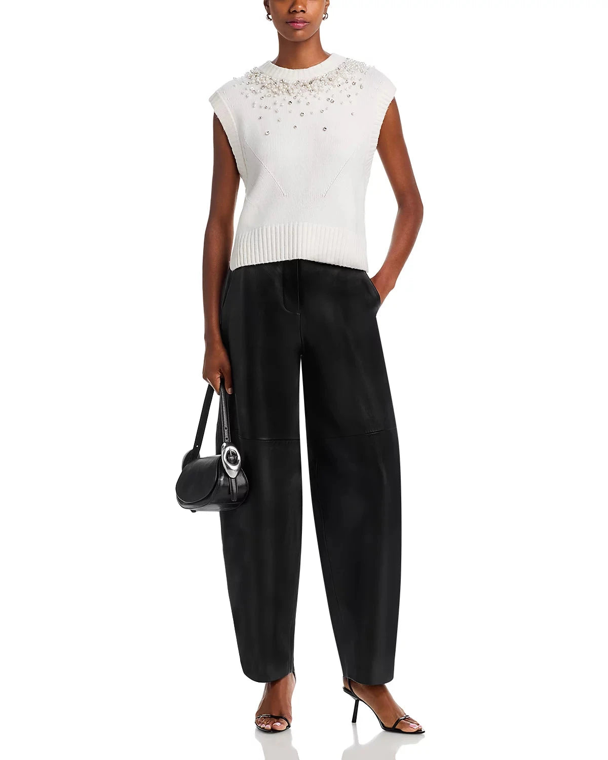 Candra Wool-Blend Sweater Vest Ivory Sweater - Vest Simkhai 