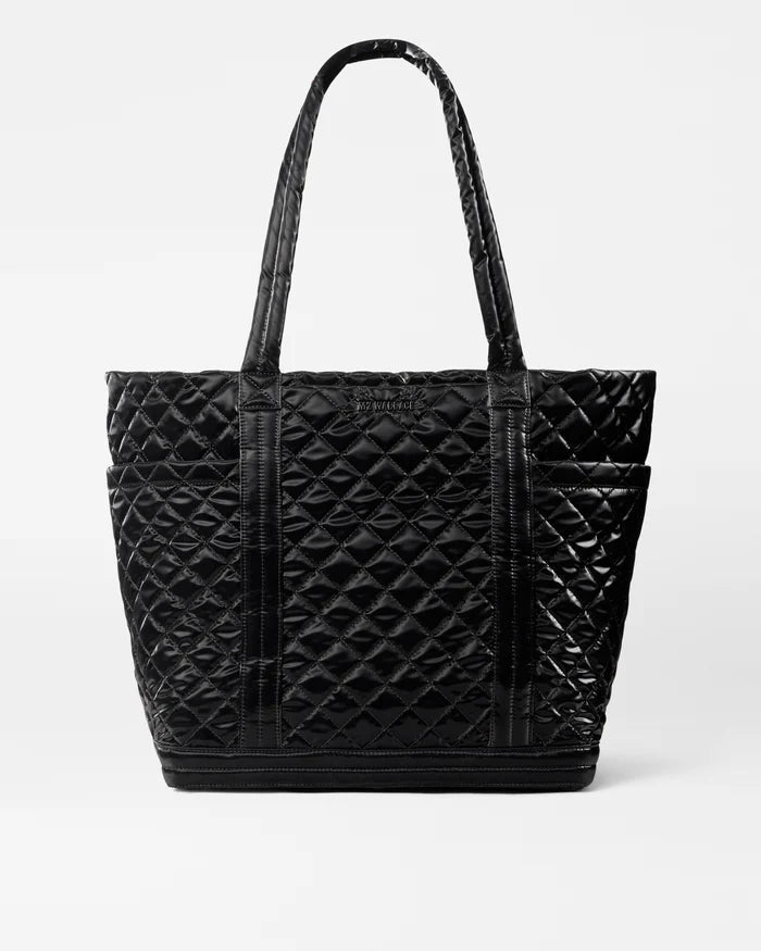 Large Empire Tote Black Liquid Tote & Satchel MZ Wallace 