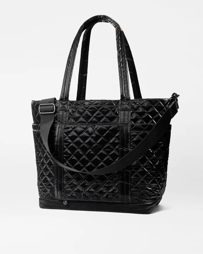 Large Empire Tote Black Liquid Tote & Satchel MZ Wallace 