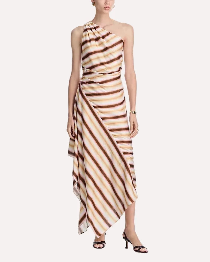 Lyn Dress Peach Blossom/Milk Chocolate Dresses - Maxi A.L.C 