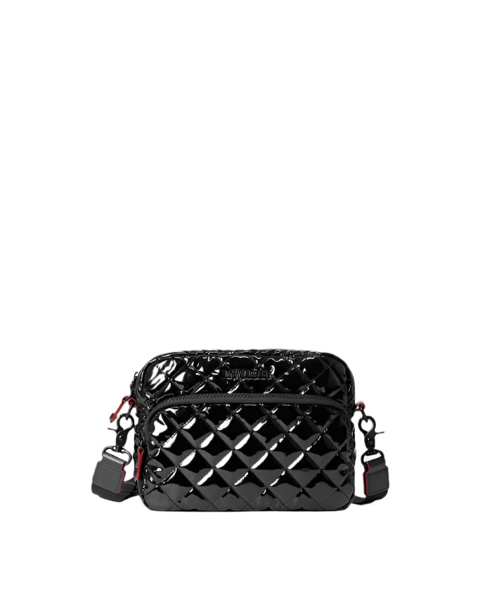 Metro Camera Bag Small Black Lacquer Crossbody MZ Wallace 