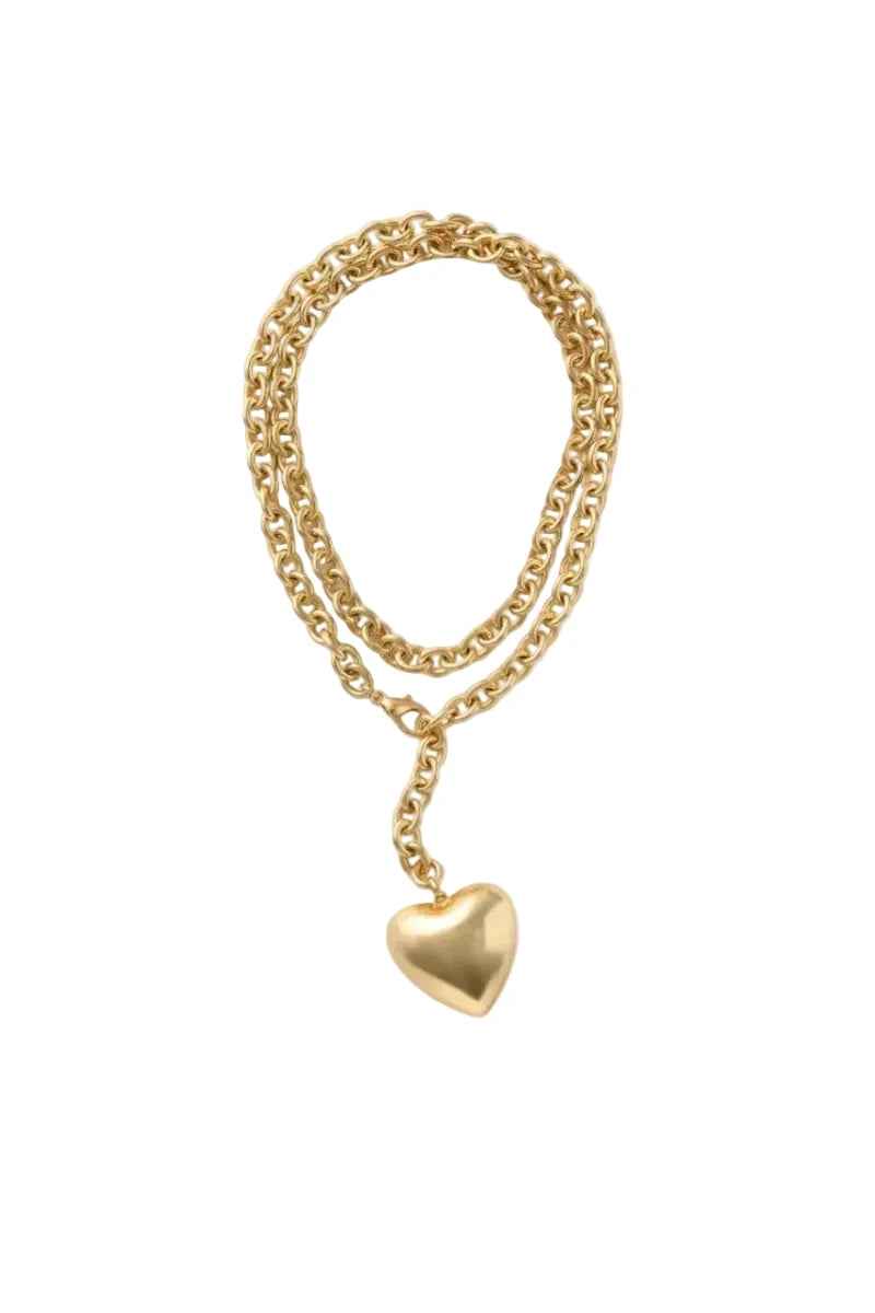 The Puffy Heart Necklace Gold Necklaces Roxanne Assoulin 