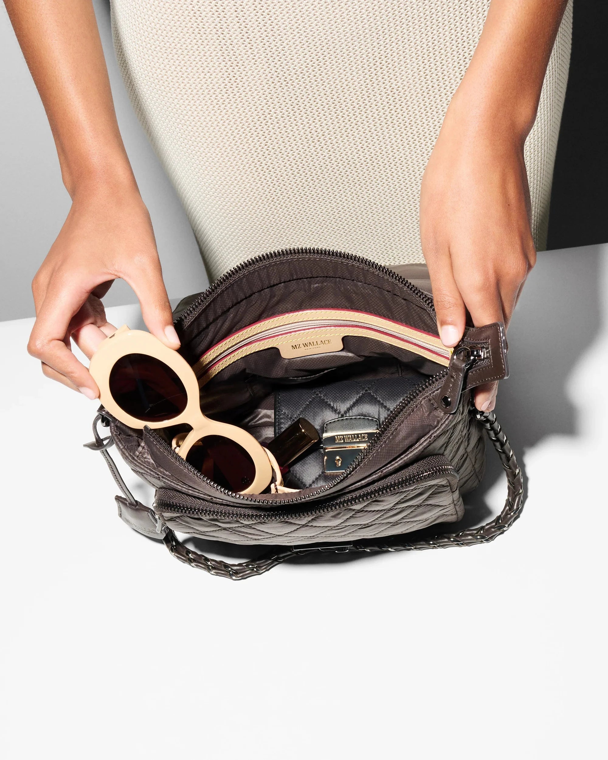 Medium Crosby Lock Crossbody Espresso Crossbody MZ Wallace 