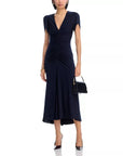 Aviva Dress Navy Dresses - Midi Cinq A Sept 