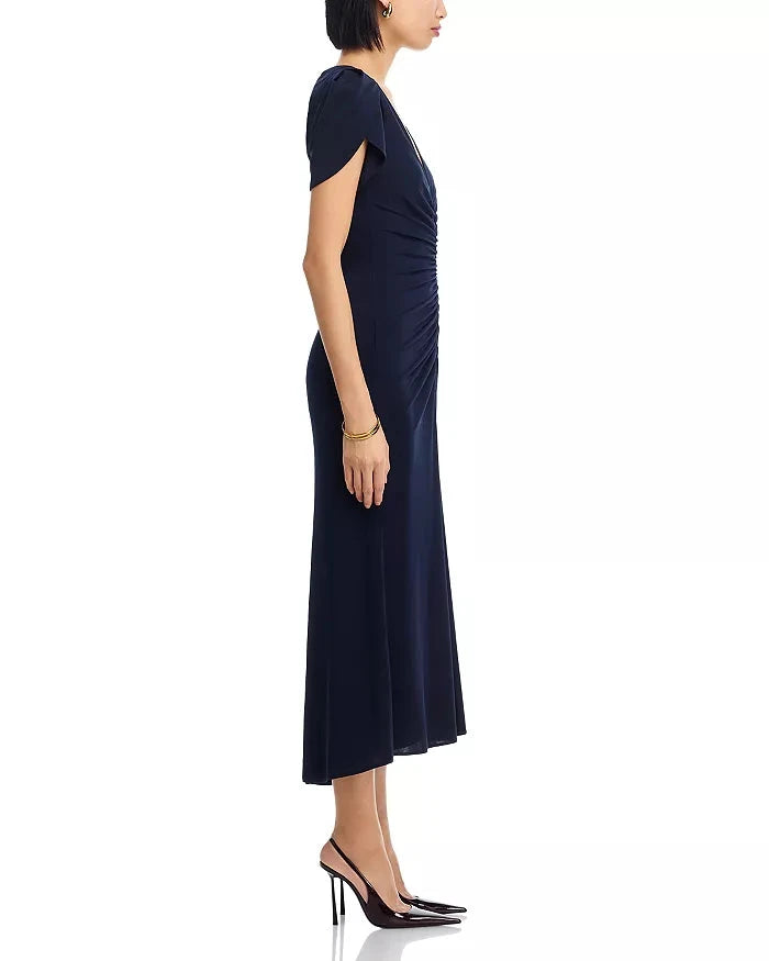 Aviva Dress Navy Dresses - Midi Cinq A Sept 