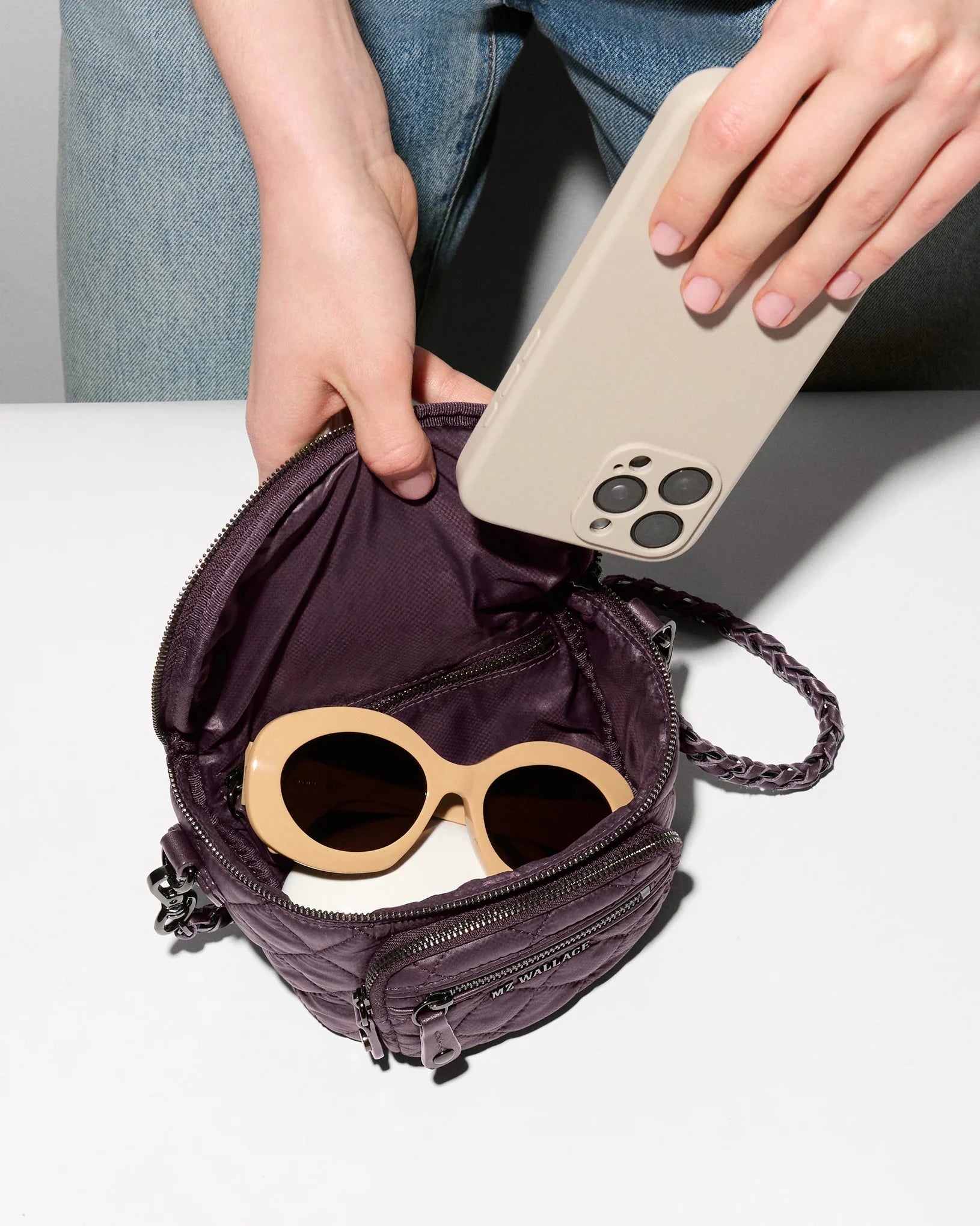 Micro Crosby Sling Raisin Crossbody MZ Wallace 