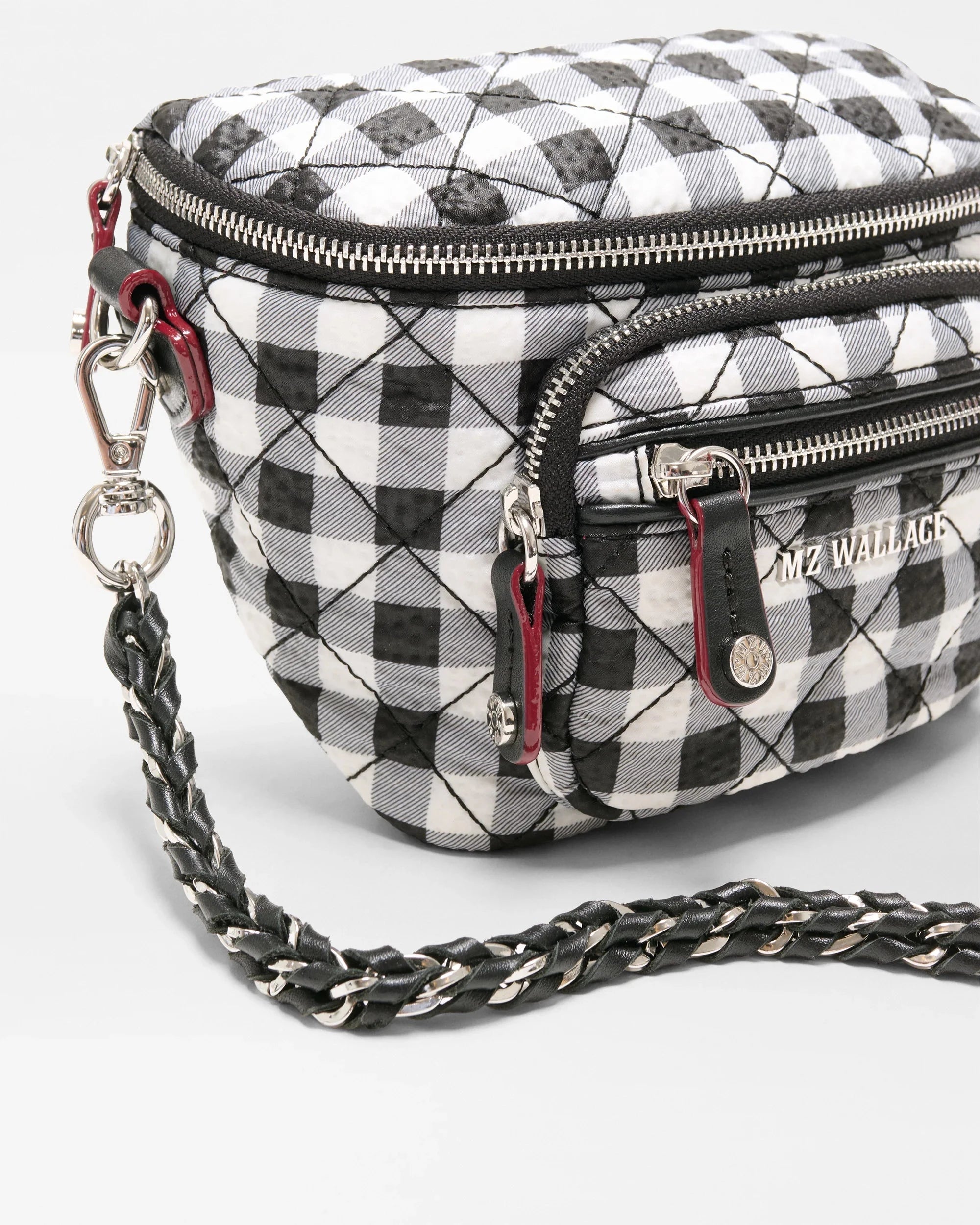 Micro Crosby Sling Black/White Gingham Crossbody MZ Wallace 