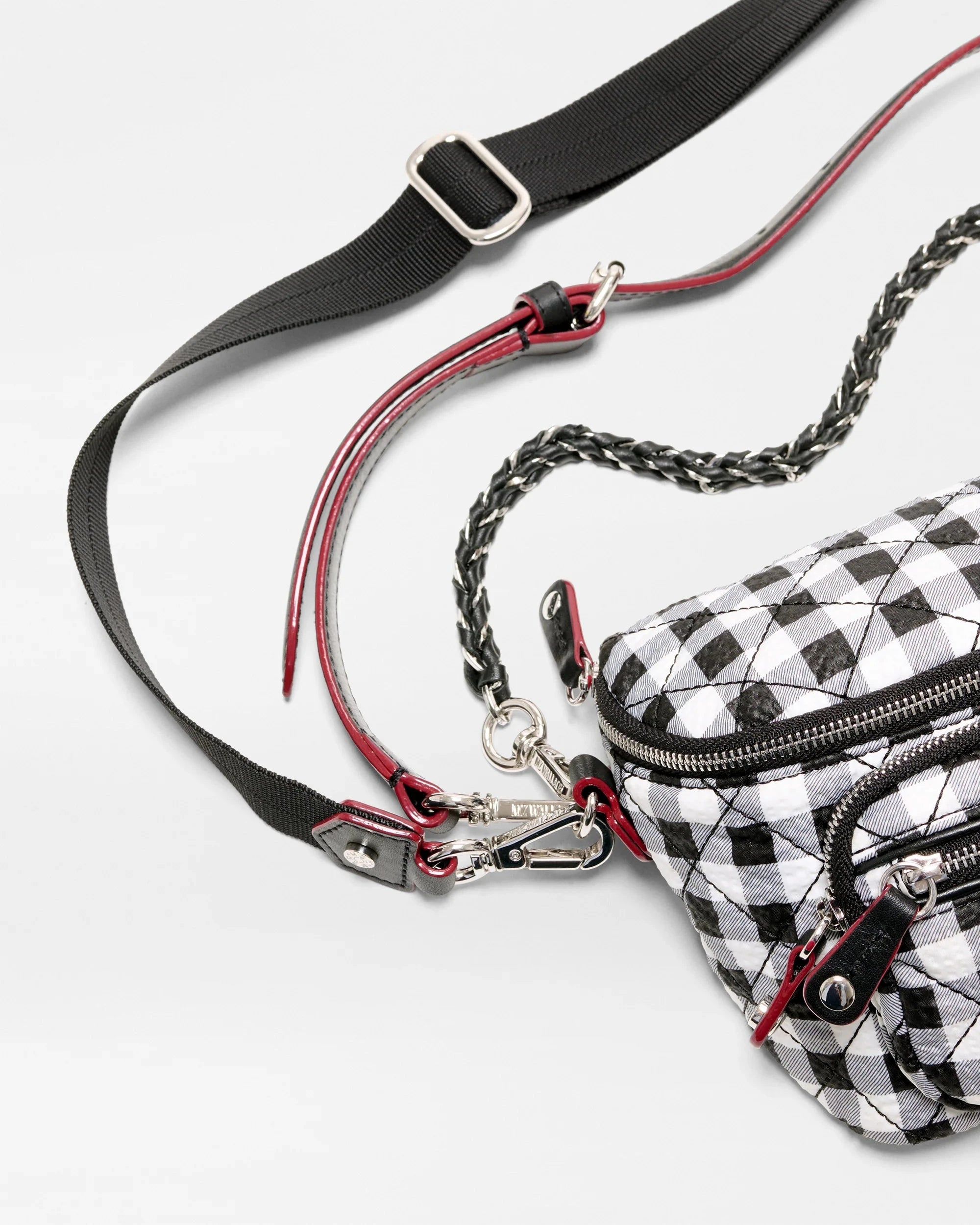 Micro Crosby Sling Black/White Gingham Crossbody MZ Wallace 