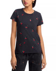 All Over Cherry Tee Black