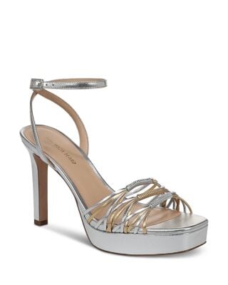 Beverlee Platform Sandal Metallic Silver and Gold Sandals - Heeled Sandals Veronica Beard - Shoes 