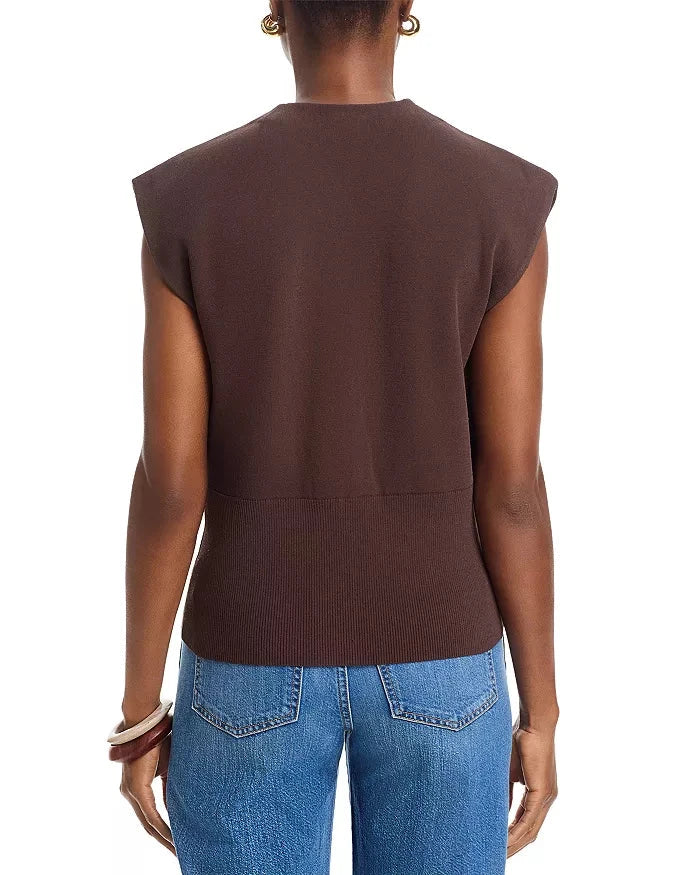 Isador Knit Vest Dark Mocha Sweater - Vest Veronica Beard 