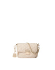  MZ Wallace Small Crosby Lock Crossbody Buff Crossbody in front of white background. 