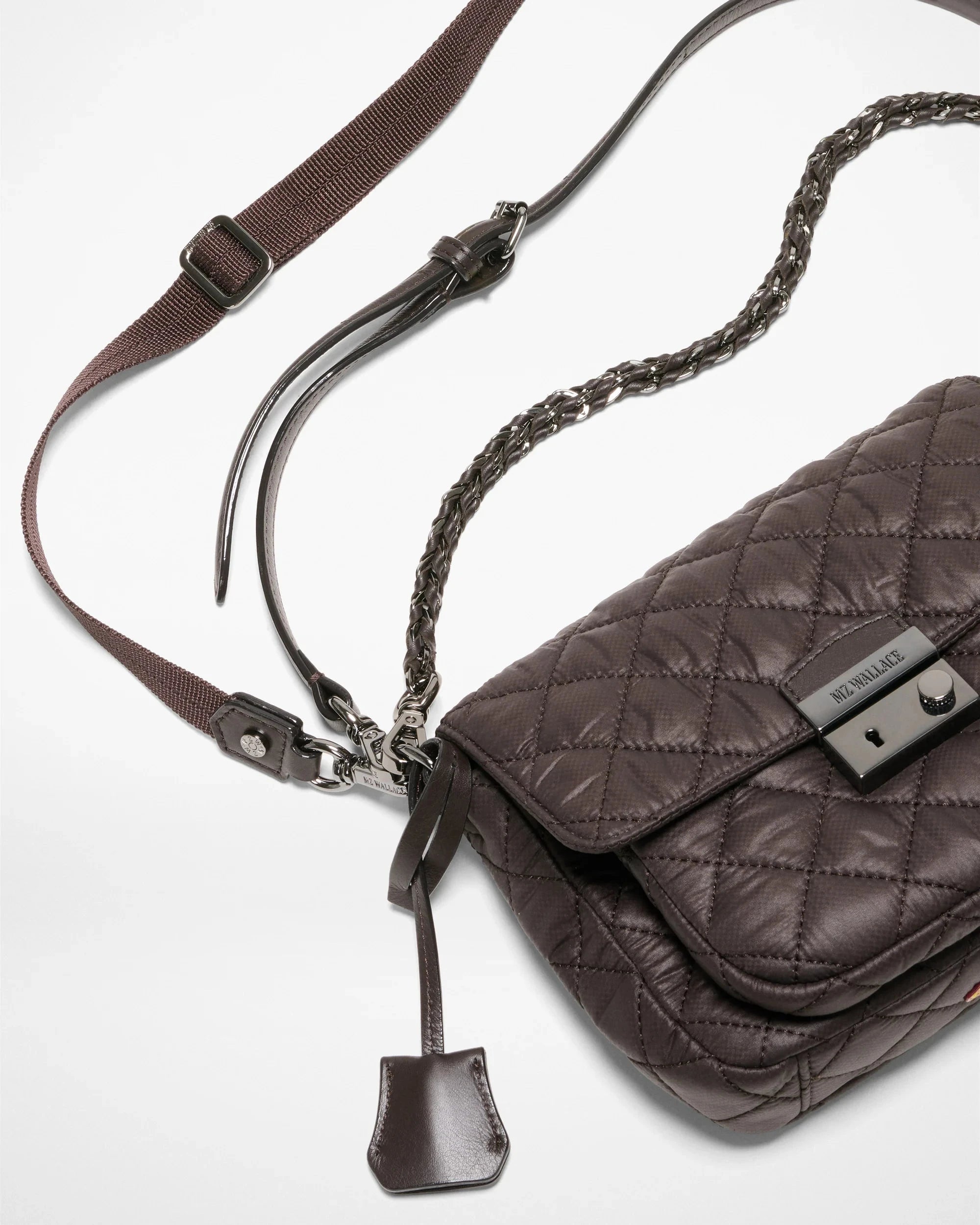 Small Crosby Lock Crossbody Espresso Crossbody MZ Wallace 