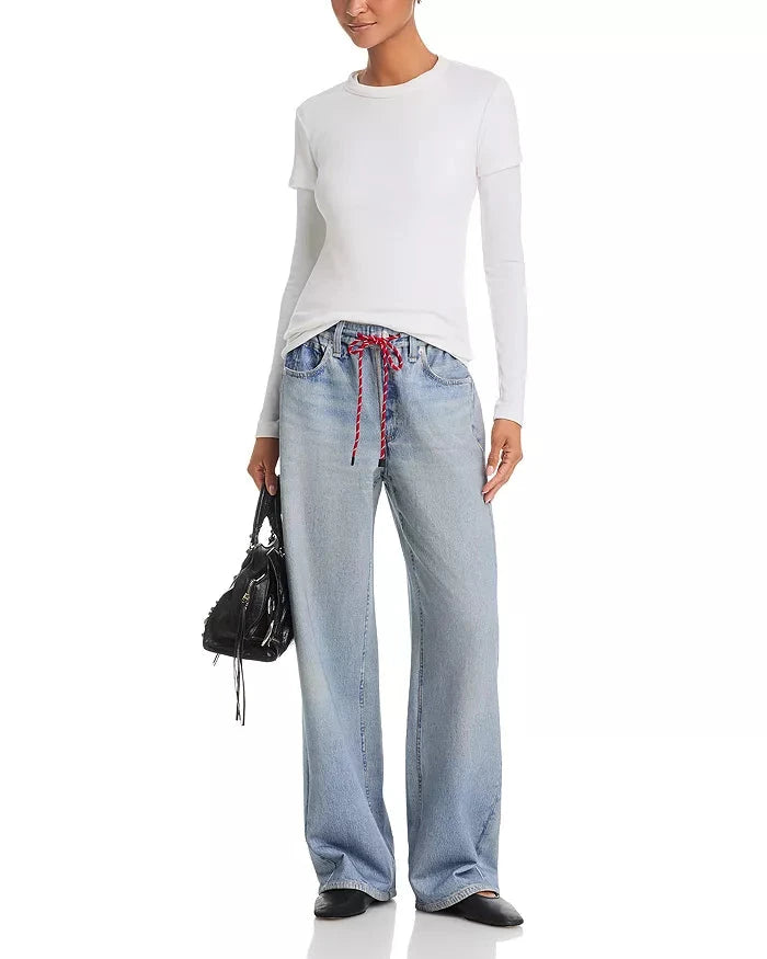 Miramar Terry Drawcord Wide Pant Brighton Denim - Flare & Wide Leg rag & bone 