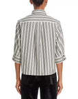 Lucia Stripe Poplin Shirt Charcoal Tops - Button Down rag & bone 