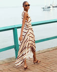 Lyn Dress Peach Blossom/Milk Chocolate Dresses - Maxi A.L.C 