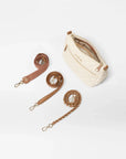 Crosby Ella Crossbody Sandshell with Brown Crossbody MZ Wallace 