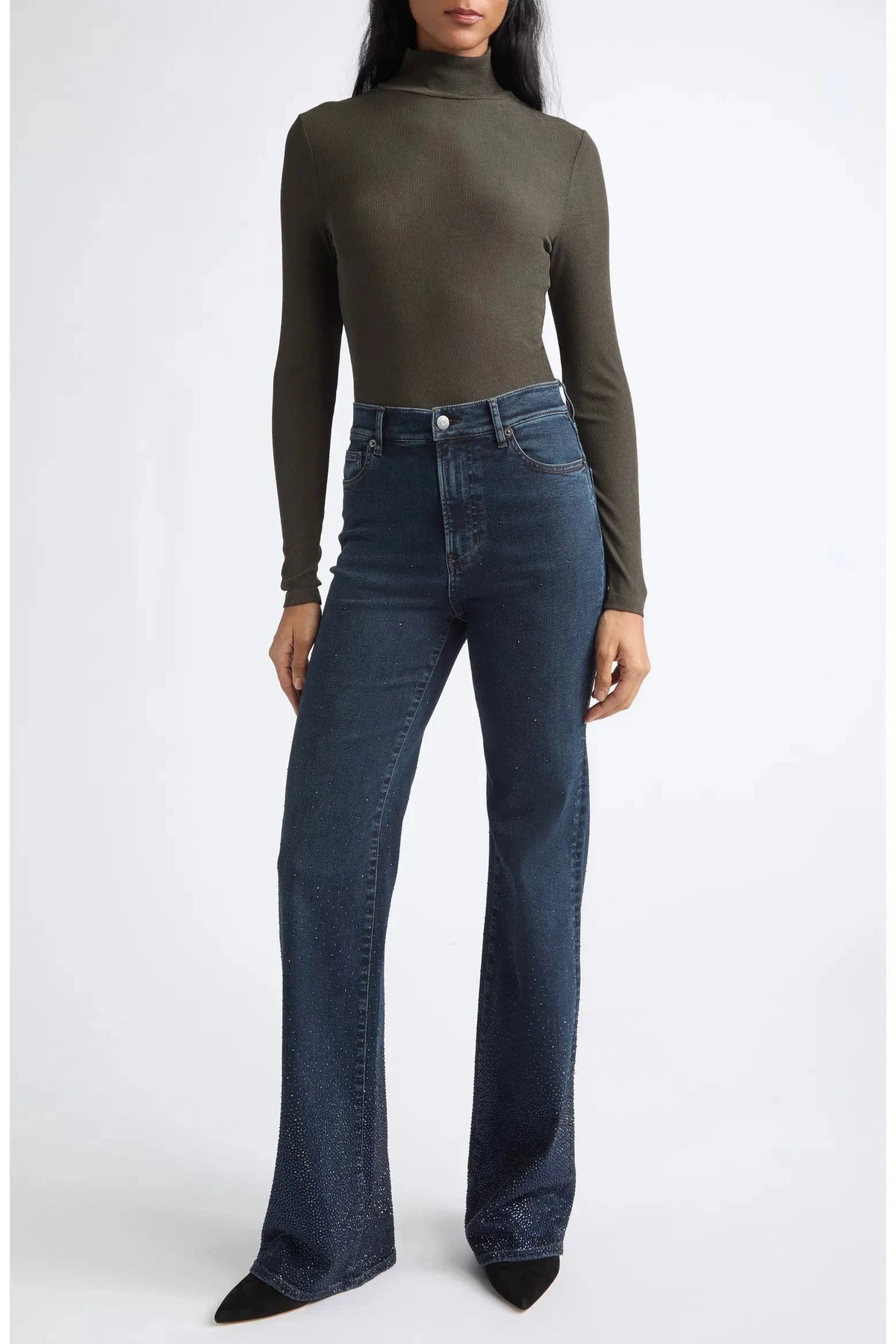 Wyeth Turtleneck Green Shadow Tops - Turtleneck Veronica Beard 