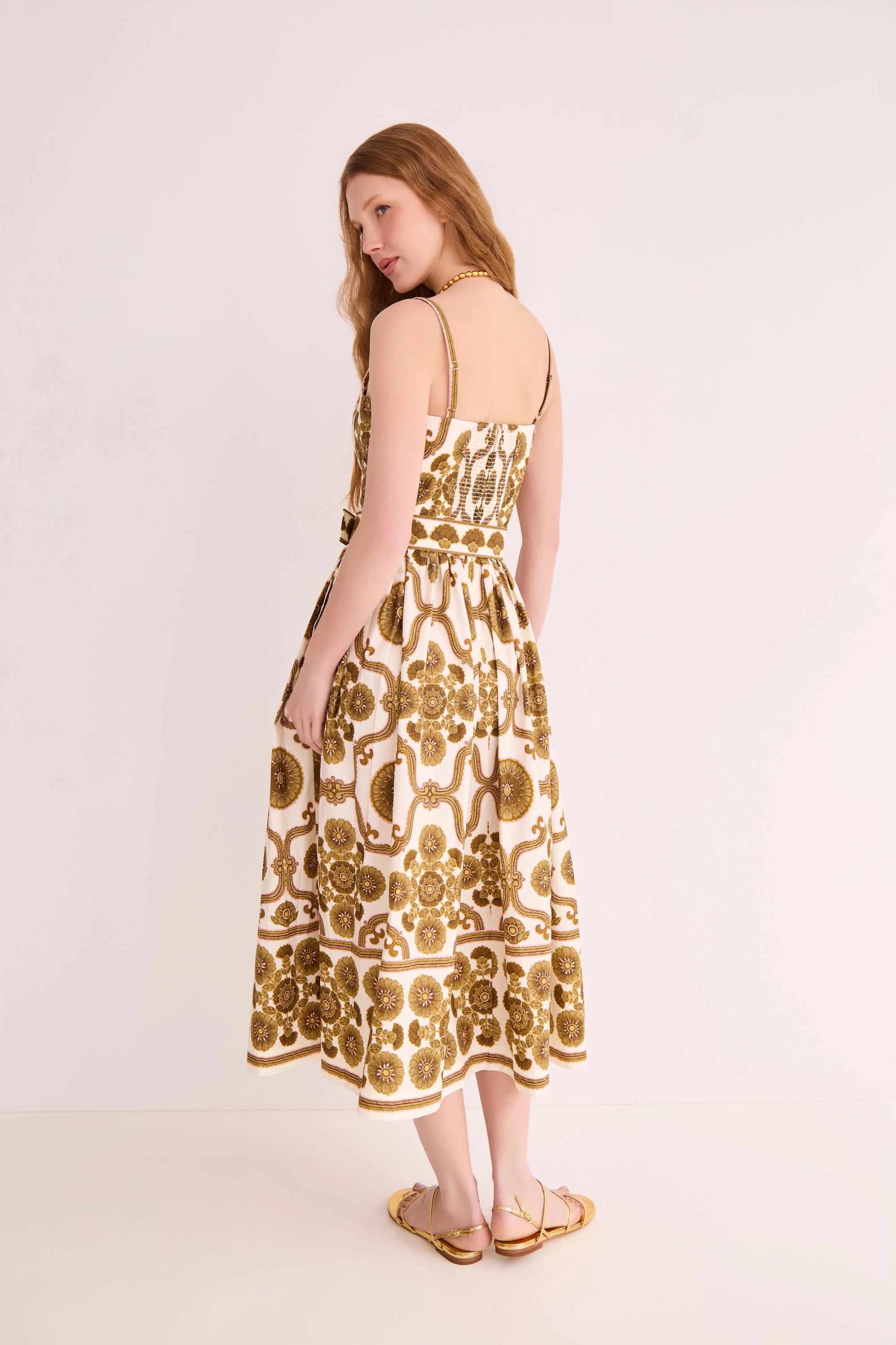 Lee Midi Dress Olive Floral Dresses - Midi Cara Cara 