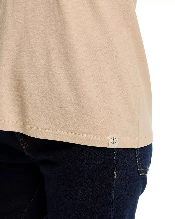 The Slub Vee Tee Soft Beige Tops - Tees rag & bone 