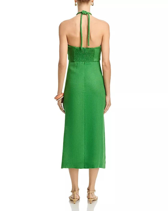 Palm Tree Embroidery Sleeveless Midi Dress Green Dresses - Midi Farm Rio 