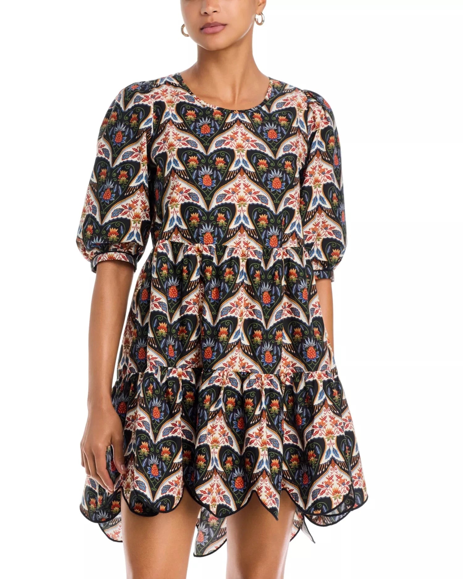 Porcelain Birds Mini Dress Black Dresses - Short Farm Rio 