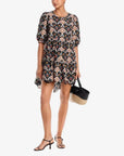 Porcelain Birds Mini Dress Black Dresses - Short Farm Rio 