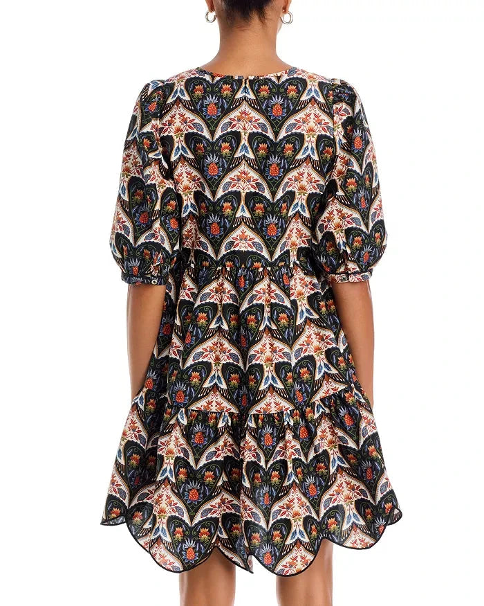 Porcelain Birds Mini Dress Black Dresses - Short Farm Rio 
