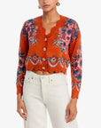 Victoria Knit Cardigan Floral Terracotta
