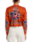 Victoria Knit Cardigan Floral Terracotta