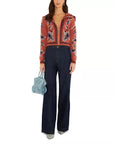 Floral Beauty Tapestry Knit Cardigan Blush Pink Sweater - Cardigans Farm Rio 