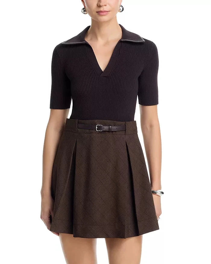 Solvane Short Sleeve Mini Dress Dark Chocolate Multi Dresses - Short Simkhai 