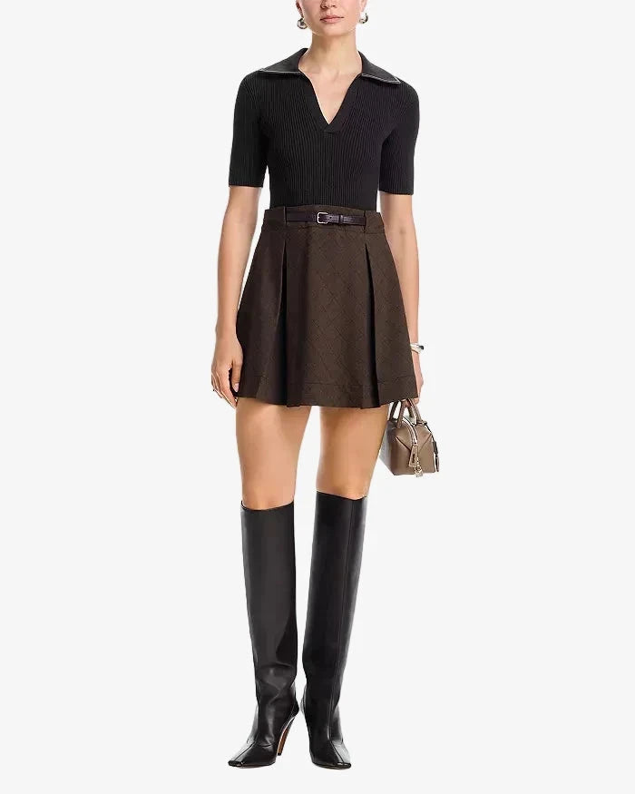 Solvane Short Sleeve Mini Dress Dark Chocolate Multi Dresses - Short Simkhai 