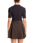 Solvane Short Sleeve Mini Dress Dark Chocolate Multi Dresses - Short Simkhai 
