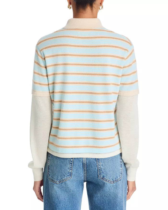Layered Stripe Rugby Alice Blue Combo Sweater - Polo Guest in Residence 