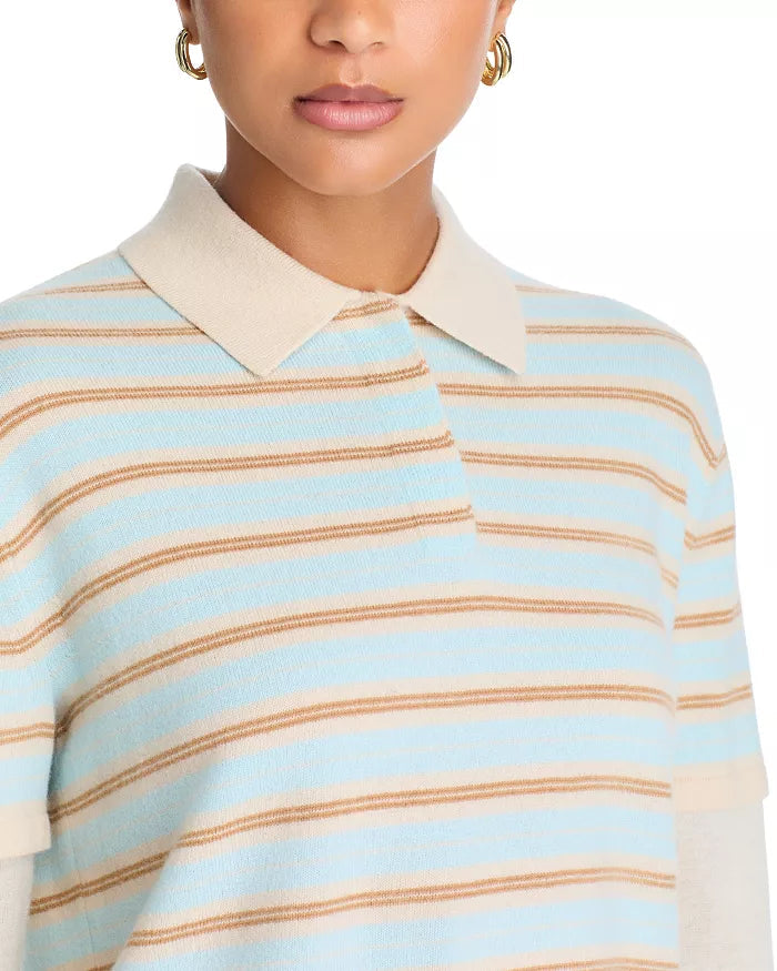 Layered Stripe Rugby Alice Blue Combo Sweater - Polo Guest in Residence 
