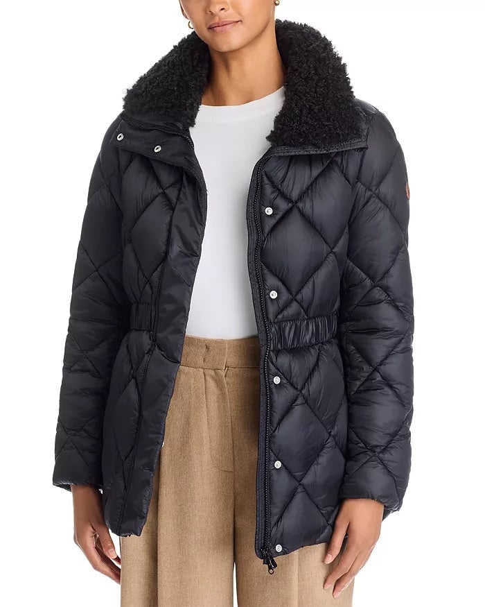 Mandoline Quilted Jacket Green Black Outerwear - Longsleeve Save The Duck 