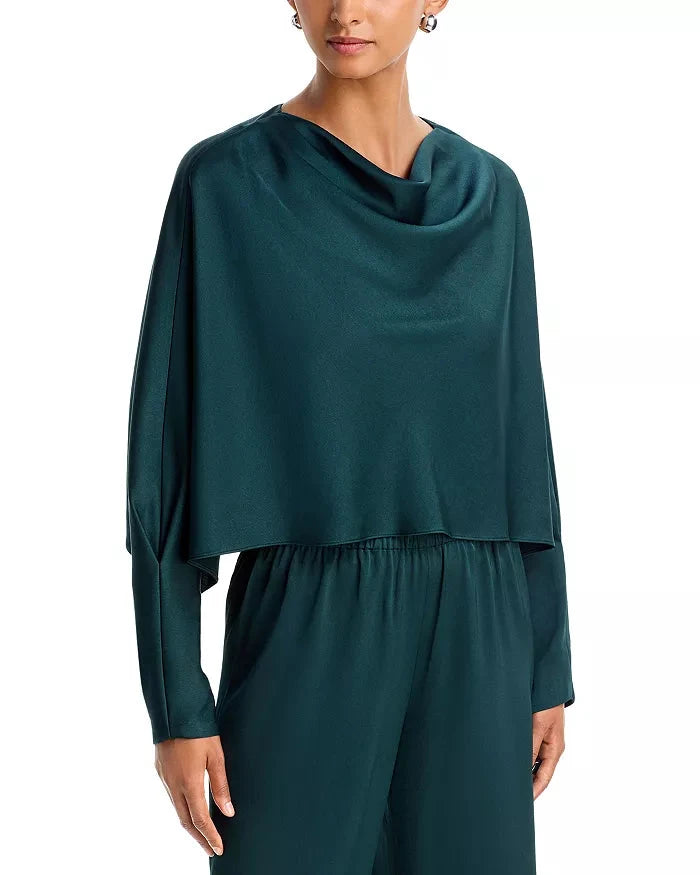 Bearitz Satin Top Dark Spruce Tops - Blouses Simkhai 