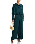 Bearitz Satin Top Dark Spruce Tops - Blouses Simkhai 