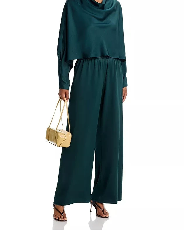 Roni Satin Pant Dark Spruce Pants - Trousers Simkhai 